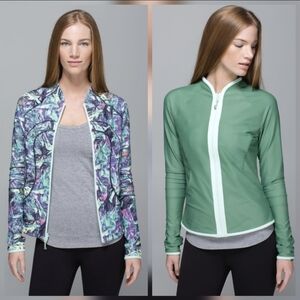 Lululemon Find Your Bliss Reversible Jacket In Vintage Green/Iridescent Multiclr